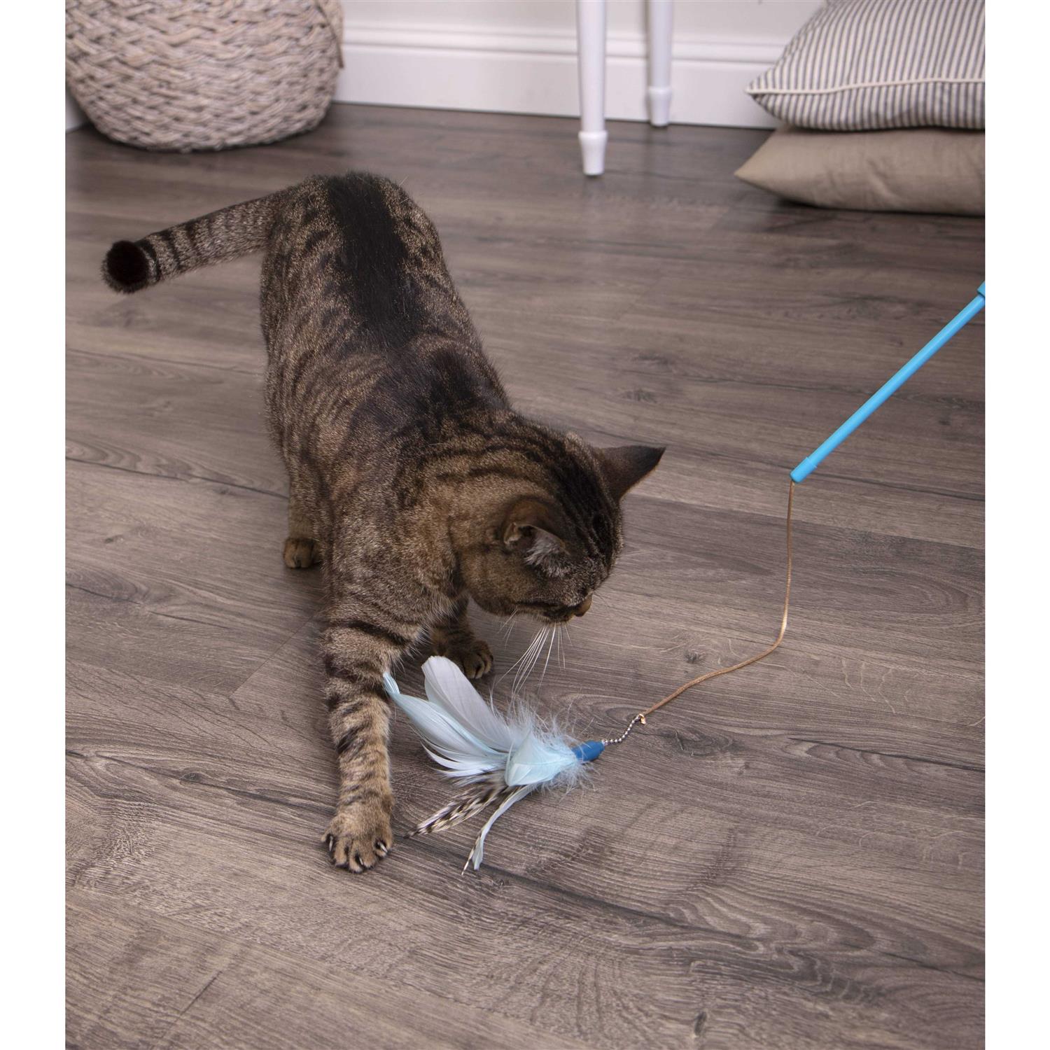 SmartyKat Frisky Flyer Wand Cat Toy - Healthber