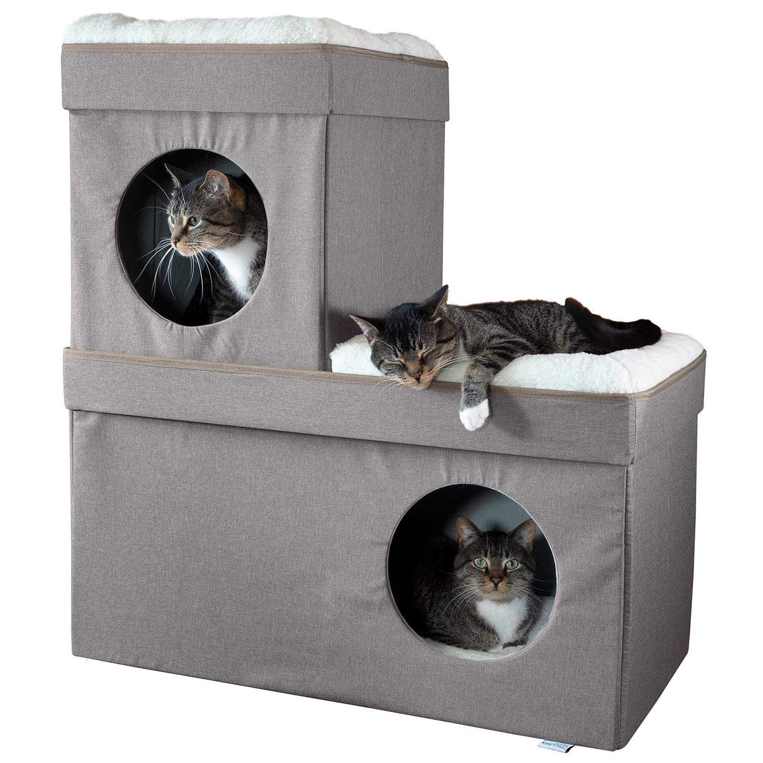 Kitty City Large Stackable Cat Condo - Healthber