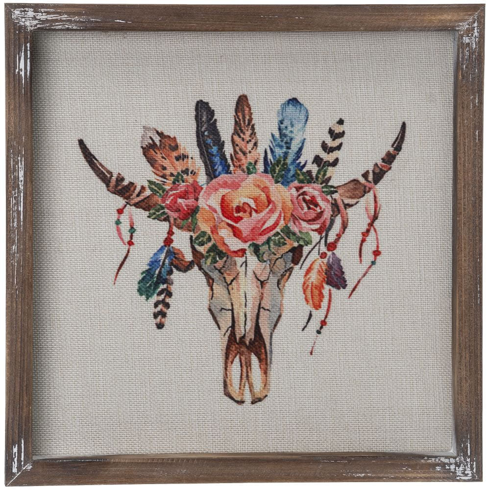 Floral Skull Wall Canvas - Healthber