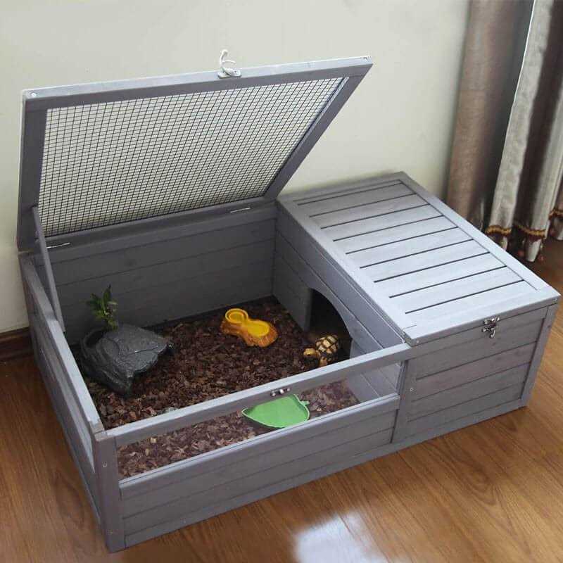 Aivituvin Wooden Tortoise House Large Turtle Habitat AIR21-2 - Healthber