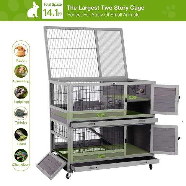 Aivituvin Rabbit Hutch Outdoor Bunny Cage AIR18 - Healthber