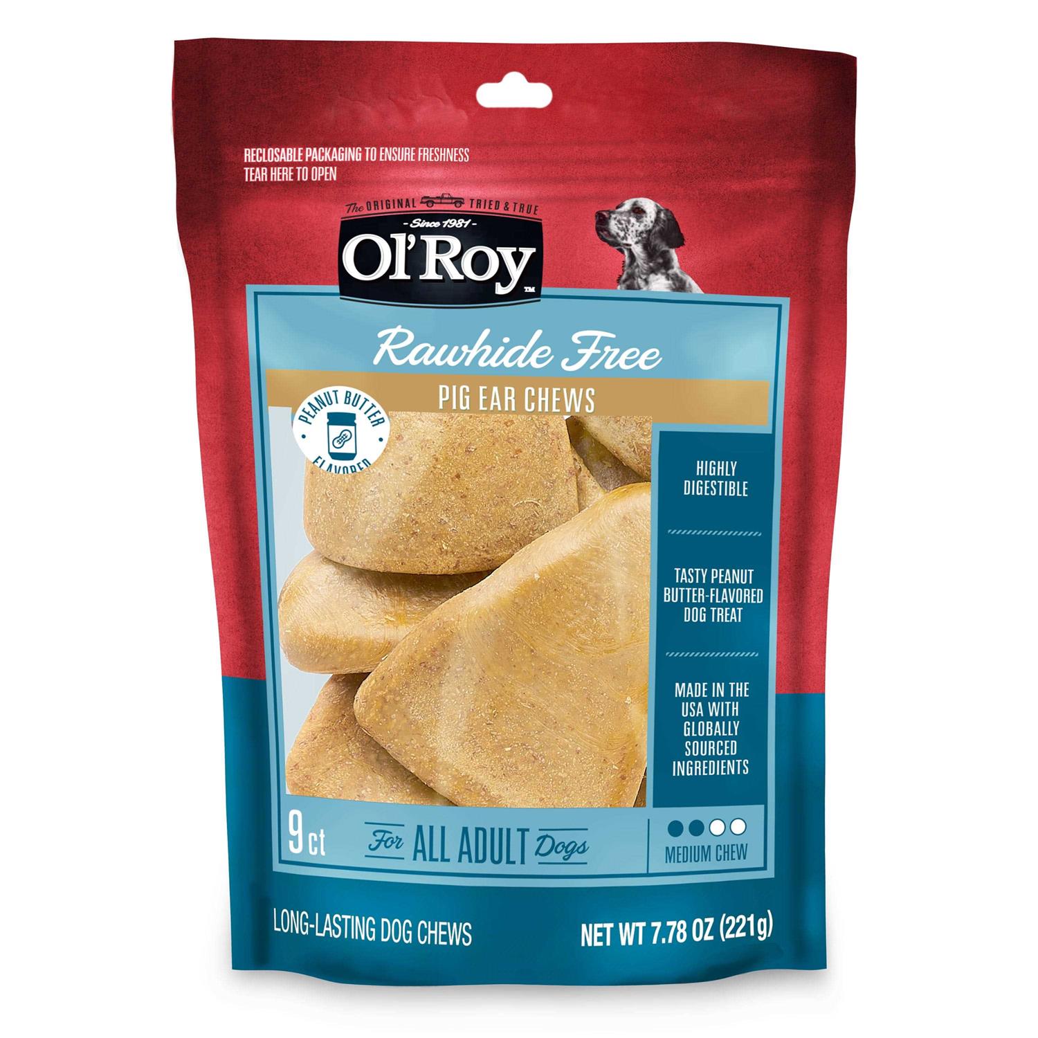 Ol’ Roy Peanut Butter Flavor Pig Ear Chews - Healthber