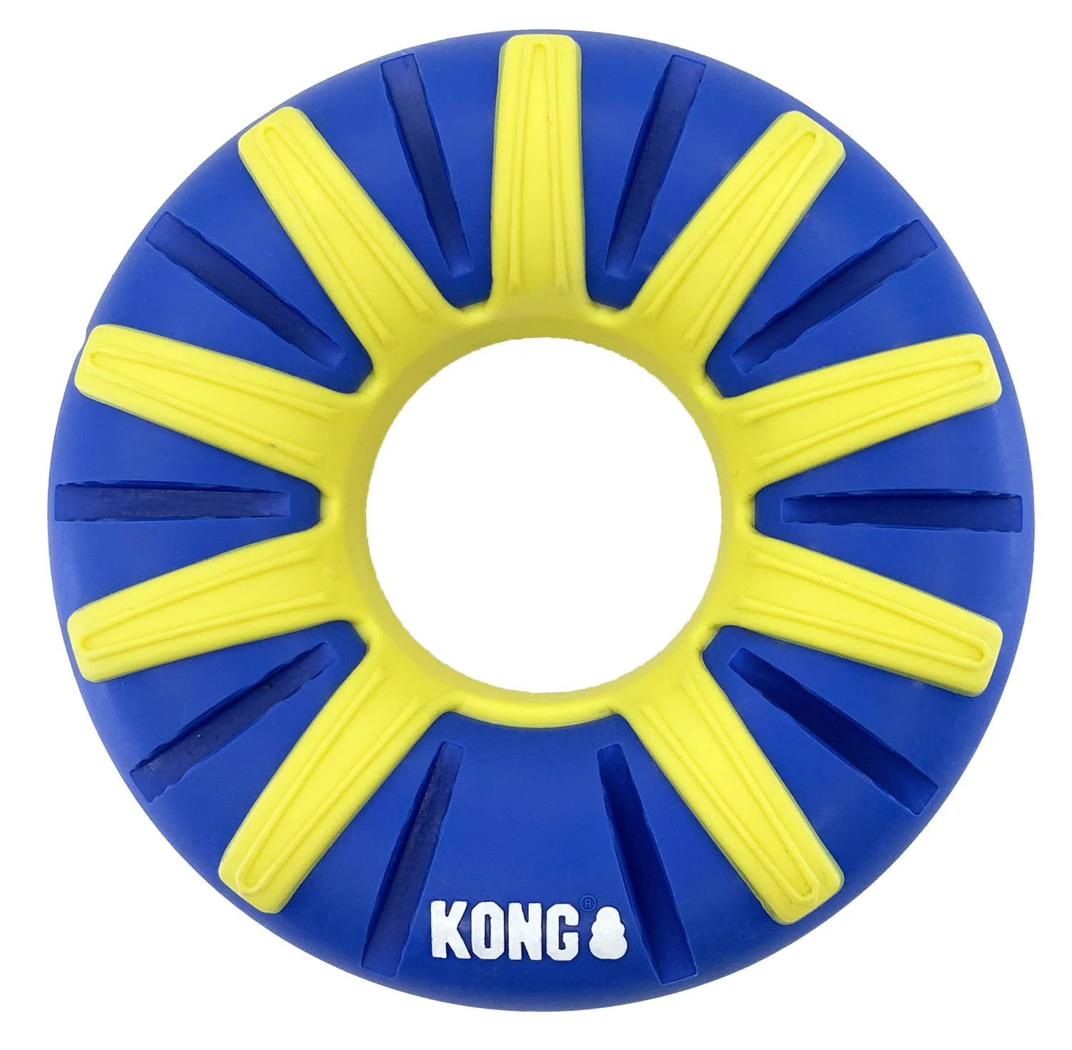 KONG Goodiez Ring, Blue/Yellow, Med - Healthber