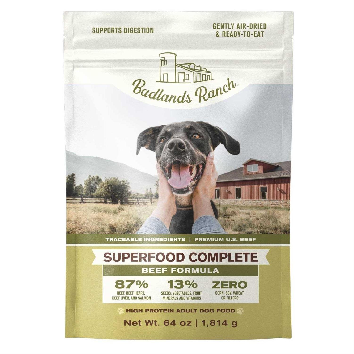 Badlands Ranch Superfood Complete Air Dried Beef Dog Food - Healthber