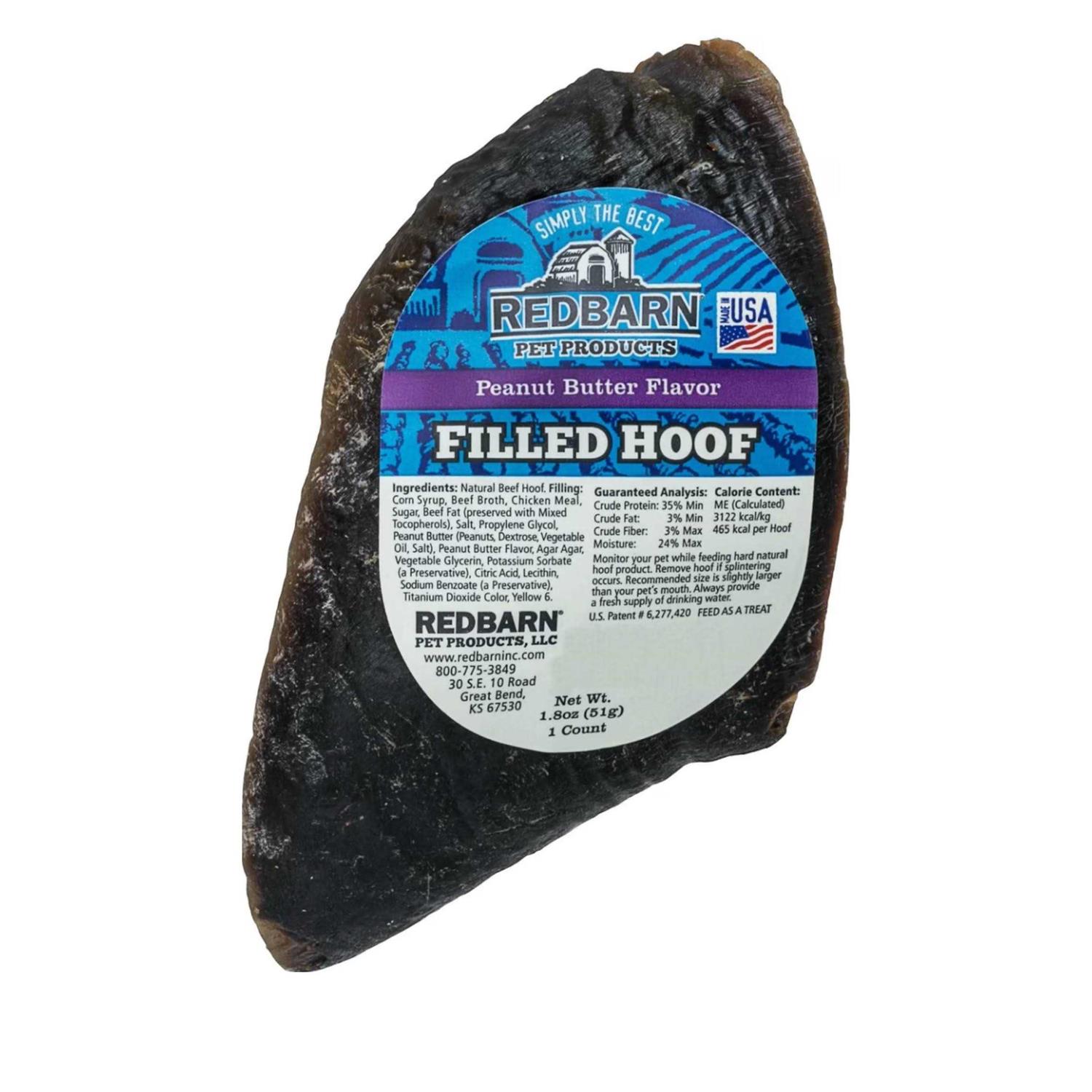 Redbarn Peanut Butter Filled Hoof Dog Treat - Healthber