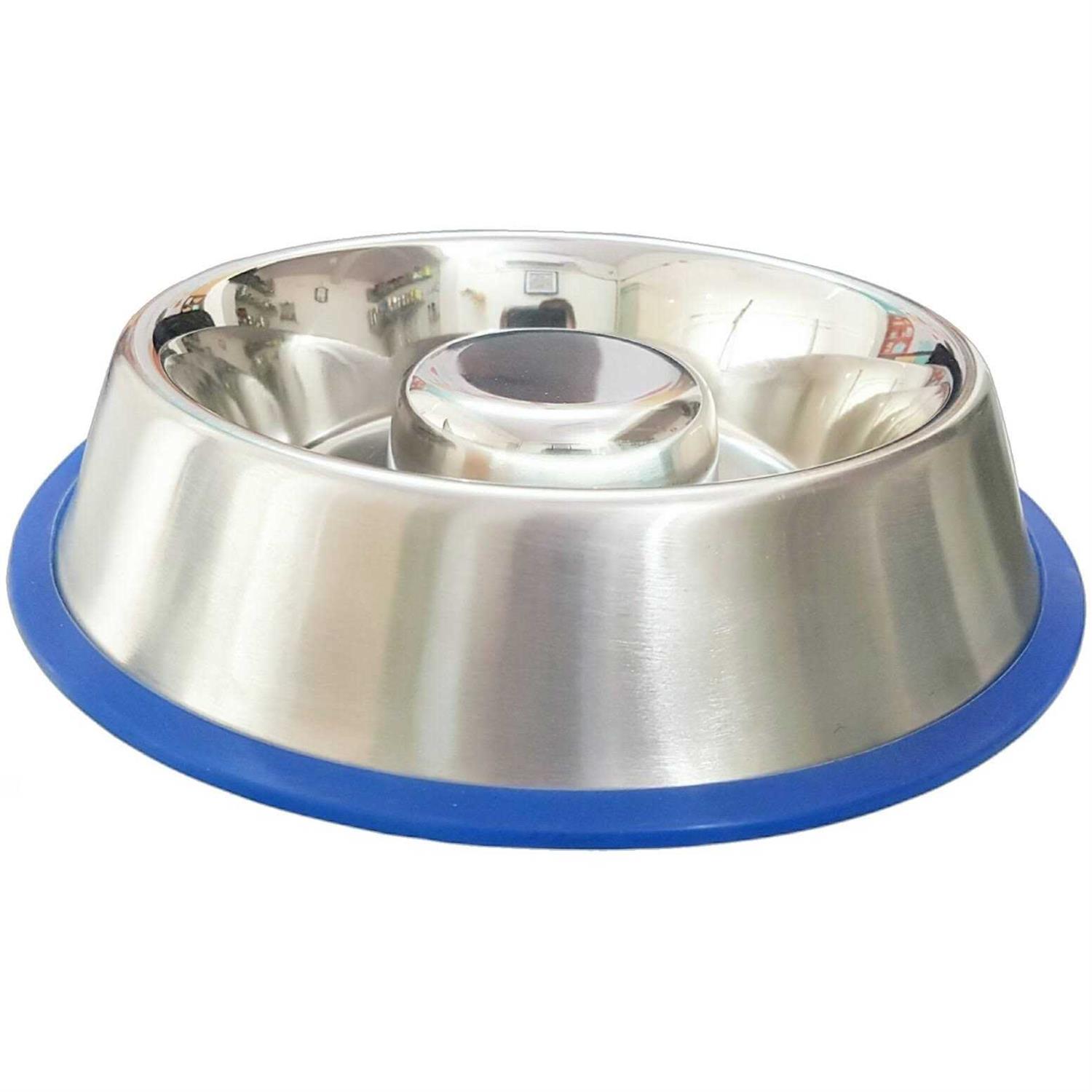 Mr. Peanut’s Slow Feed Anti Bloat Dog Bowl with Bonded Silicone Base - Healthber