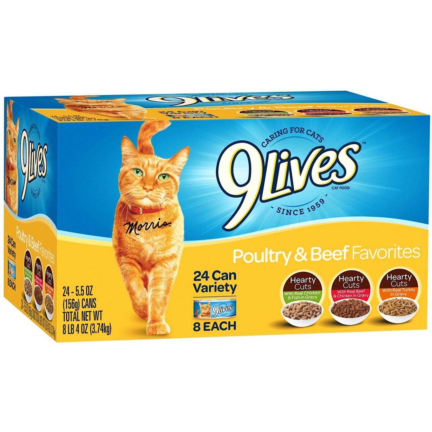9Lives Poultry and Beef Favorites Variety Pack Cat Food - Healthber