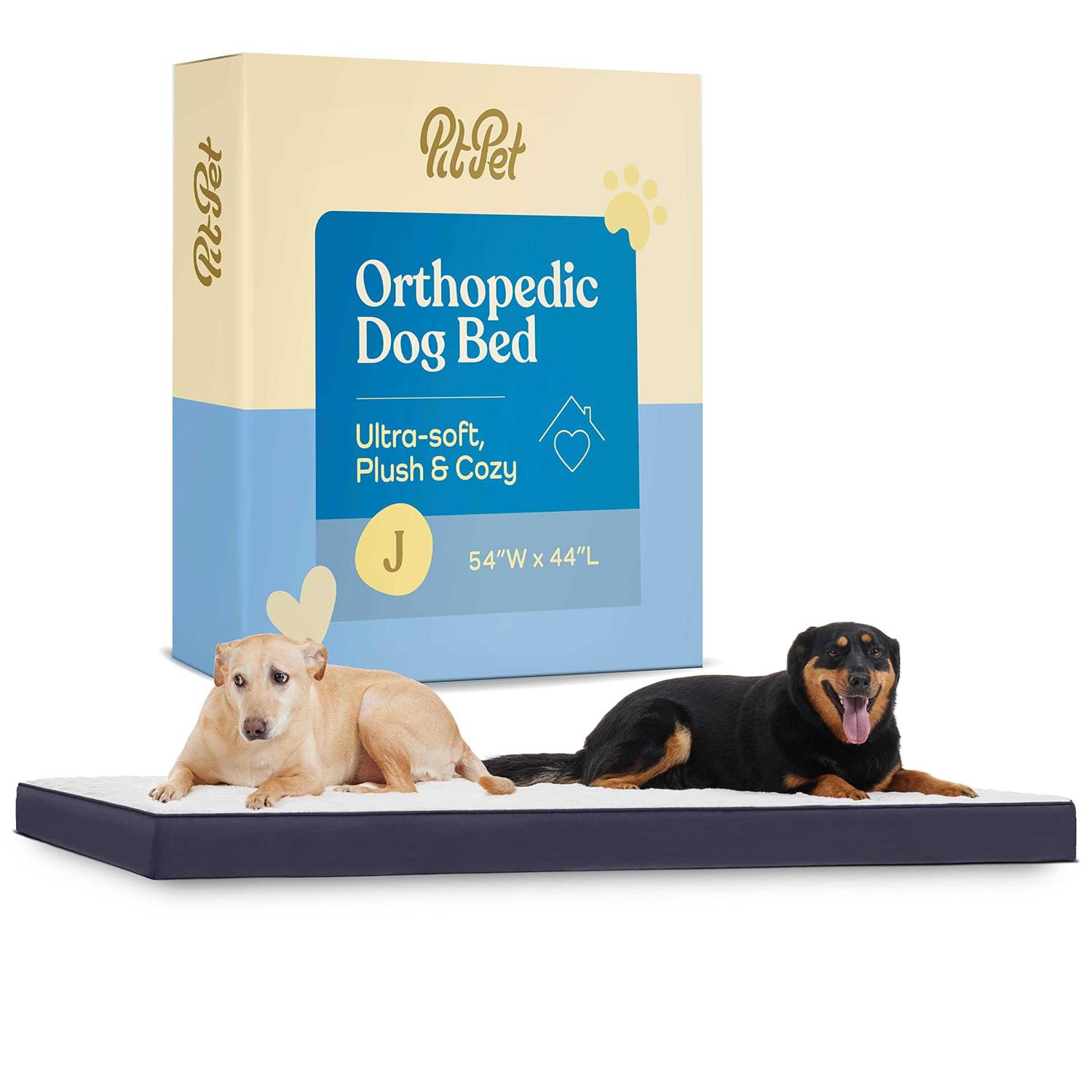 Pitpet Orthopedic Large Dog Bed Ultra Comfortable Dog Bed for Large Dogs Small, Medium, Large and Extra-Large Dogs/Cats with Sherpa top - Healthber