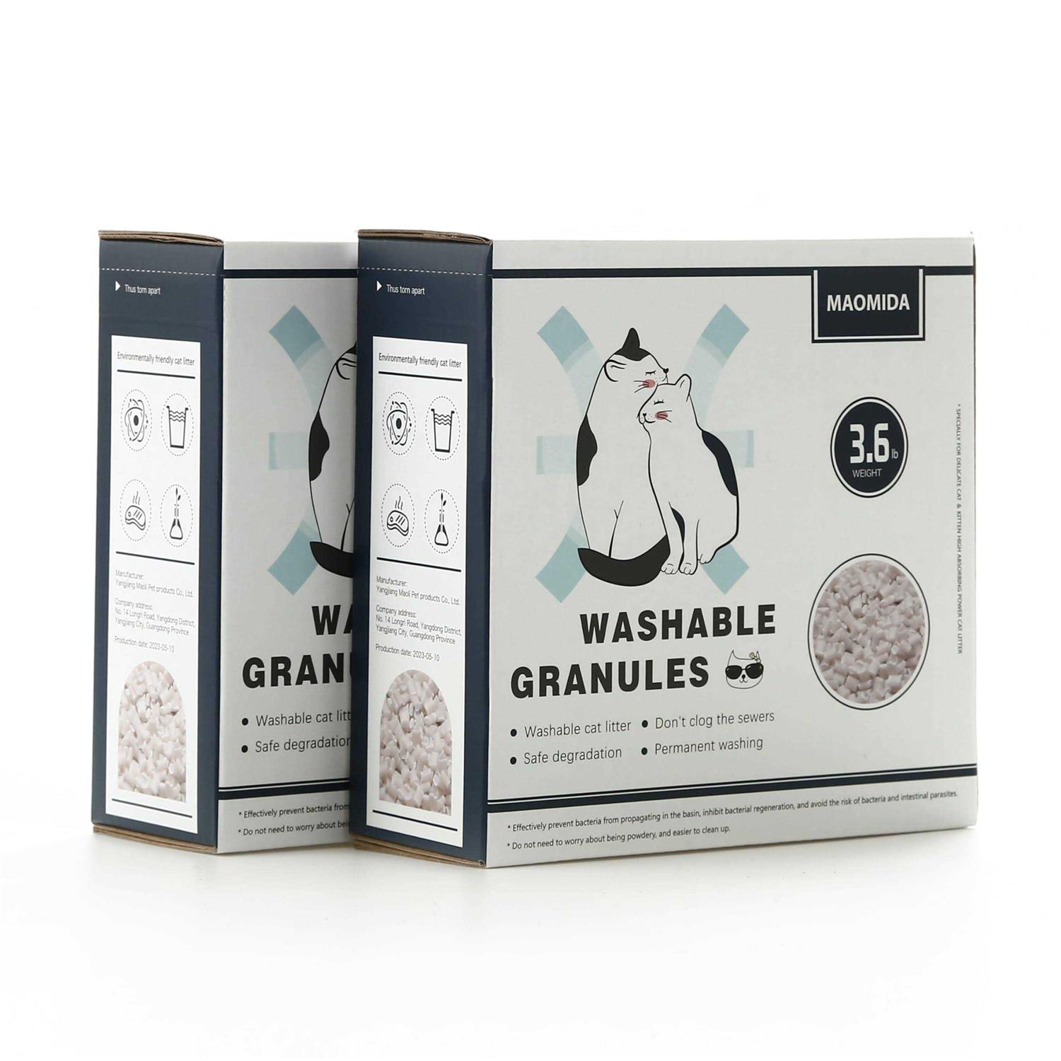Cat Litter Box Washable Granules Refills. Compatible to Cat Genie Refills. Great for Cat Toilet Training kit. Compostable and Flushable. 7.2lbs - Healthber