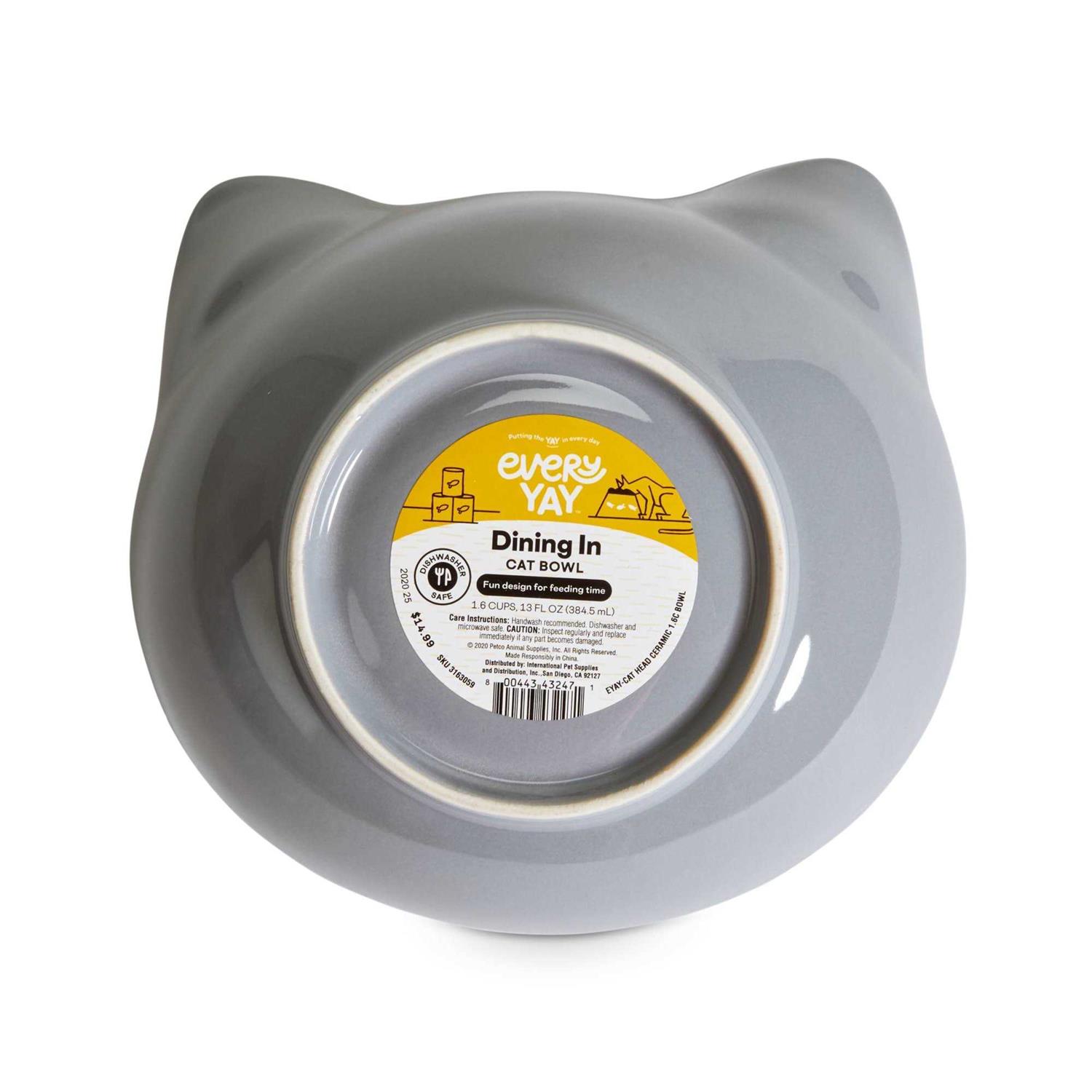 EveryYay Dining In Cat Head Ceramic Cat Bowl - Healthber