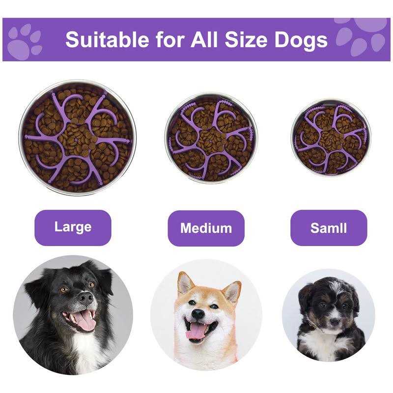 Anipaw Dog Slow Feeder Dog Bowls Silicone Spiral Dog Food Bowls Feeder Insert to Slow Down Eating for Large Medium Small Breed Dogs Perfect - Healthber