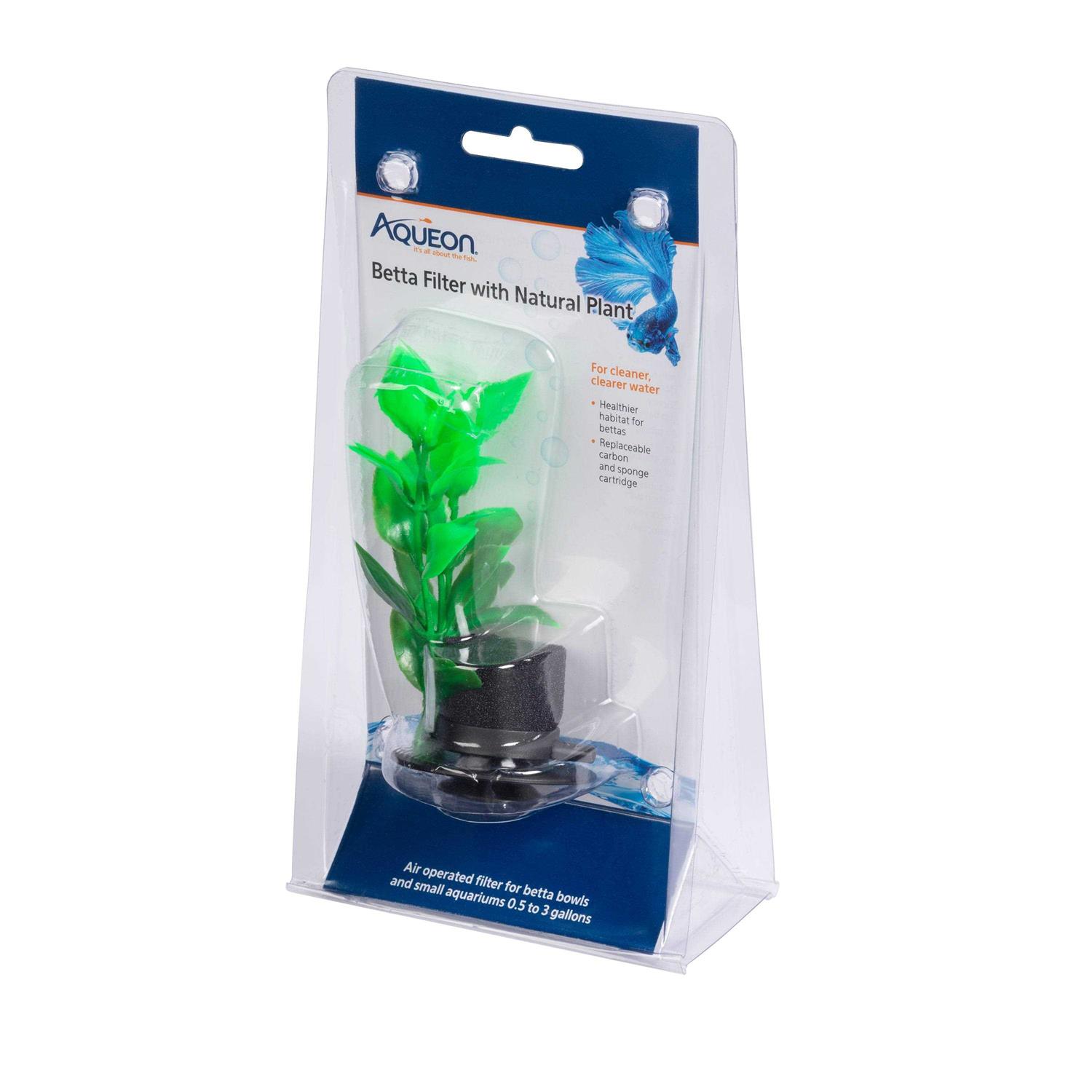 Aqueon Betta Filter with Natural Plant - Healthber