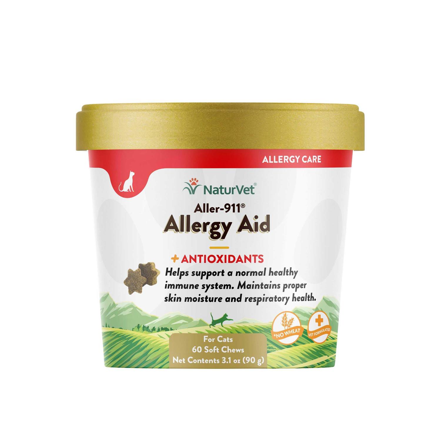 NaturVet Aller-911 Allergy Aid Plus Antioxidants Cats Soft - Healthber