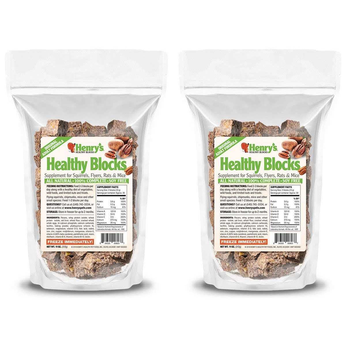 Henry’s Healthy Blocks Nutritionally Complete Food for Squirrels, Flying Squirrels, and Chipmunks - Healthber
