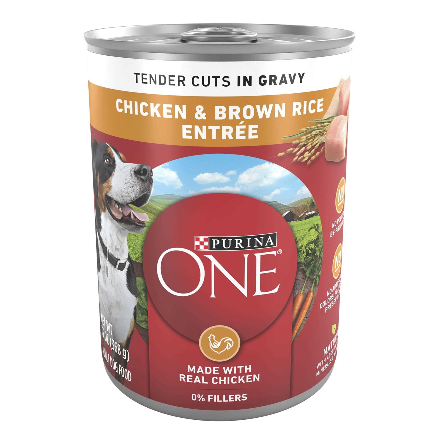 Purina One Tender Cuts in Gravy Chicken and Brown Rice Wet Dog Food - Healthber