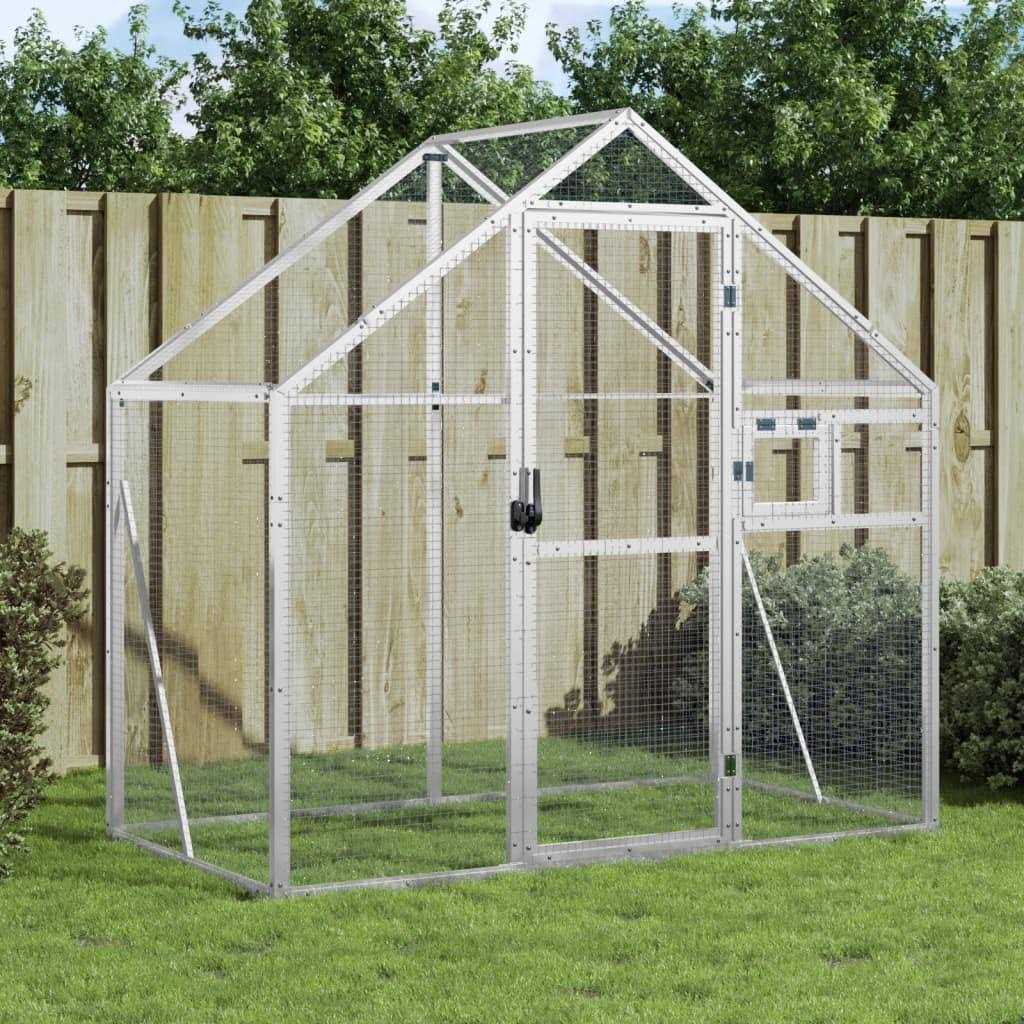 Aviary Silver 179x100x185 cm Aluminium vidaXL - Healthber