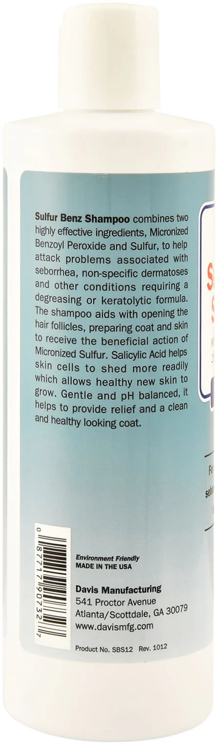 Davis Sulfur Benz (Benzoyl Peroxide) Shampoo - Healthber
