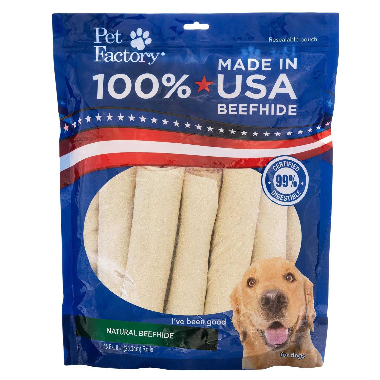 Pet Factory Made in USA Beefhide Rolls - Healthber