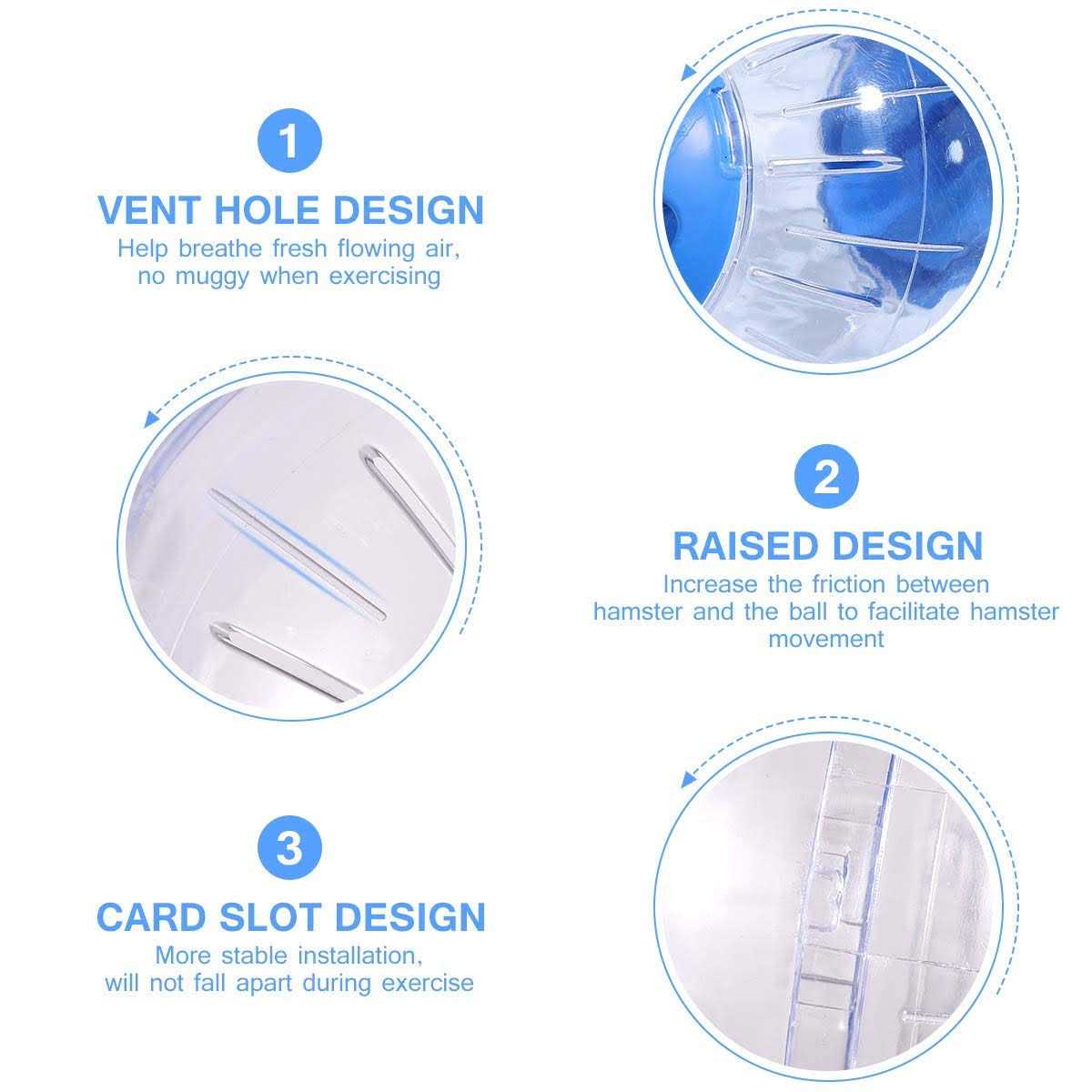 CHUQIANTONG Hamster Exercise Ball Silent Hamster Wheel Small Animals Transparent Ball For Dwar Rat Relieves Boredom And Increases Activity - Healthber