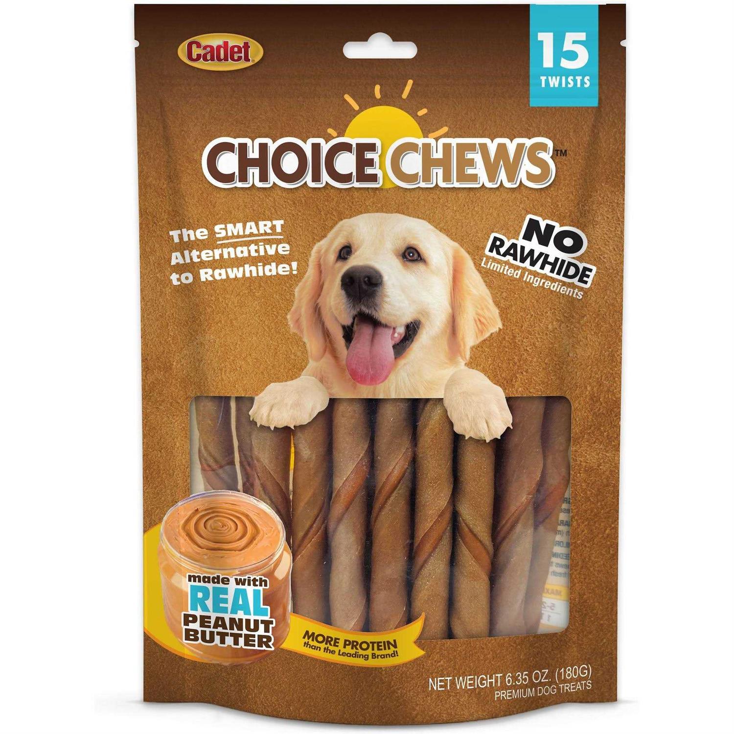 Cadet Choice Chews Peanut Butter Twists Dog Treats - Healthber