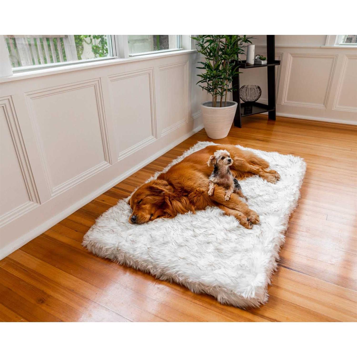 Paw Brands PupRug Faux Fur Orthopedic Dog Bed - Healthber