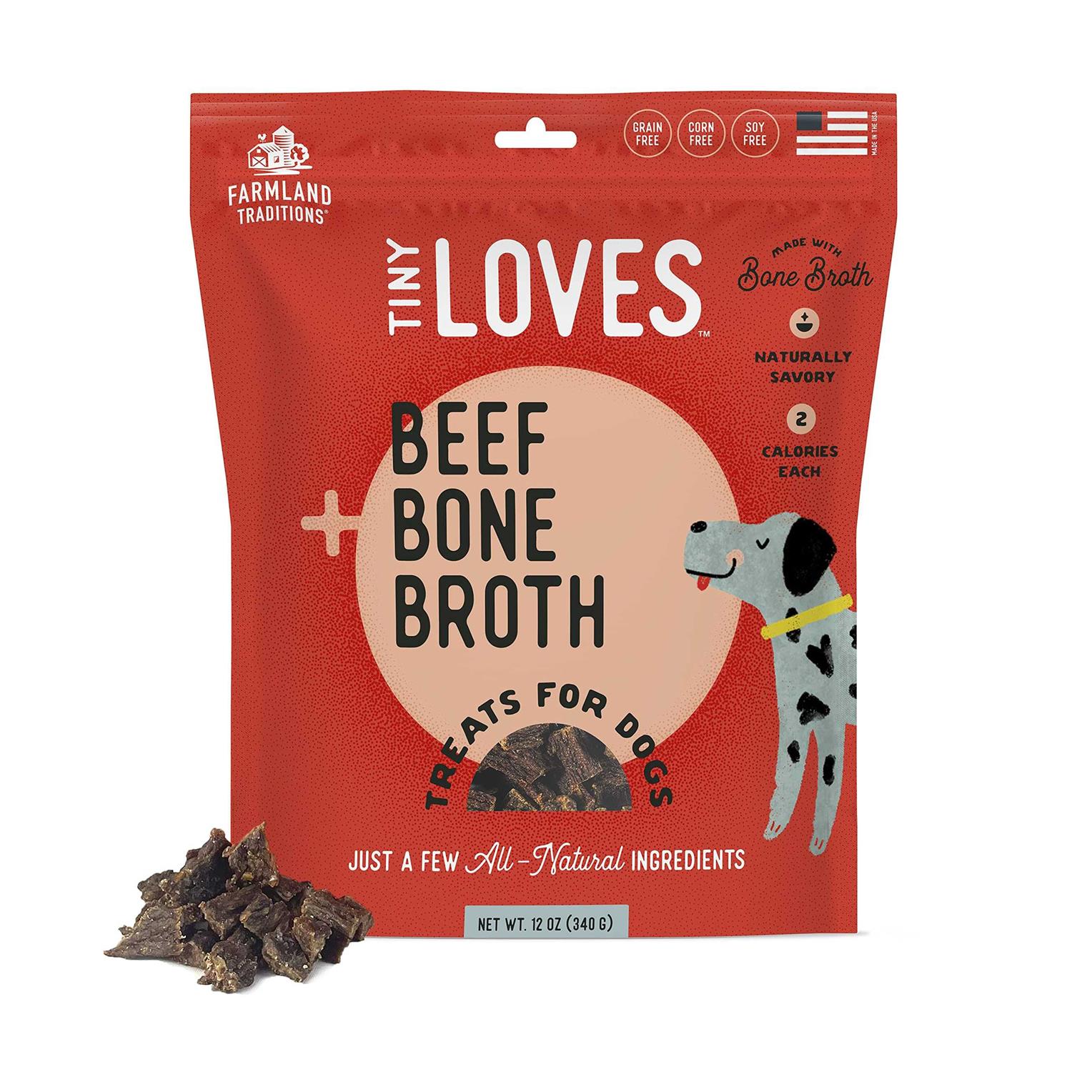 Farmland Traditions Tiny Loves Beef with Bone Broth Flavored Jerky Dog Treats - Healthber