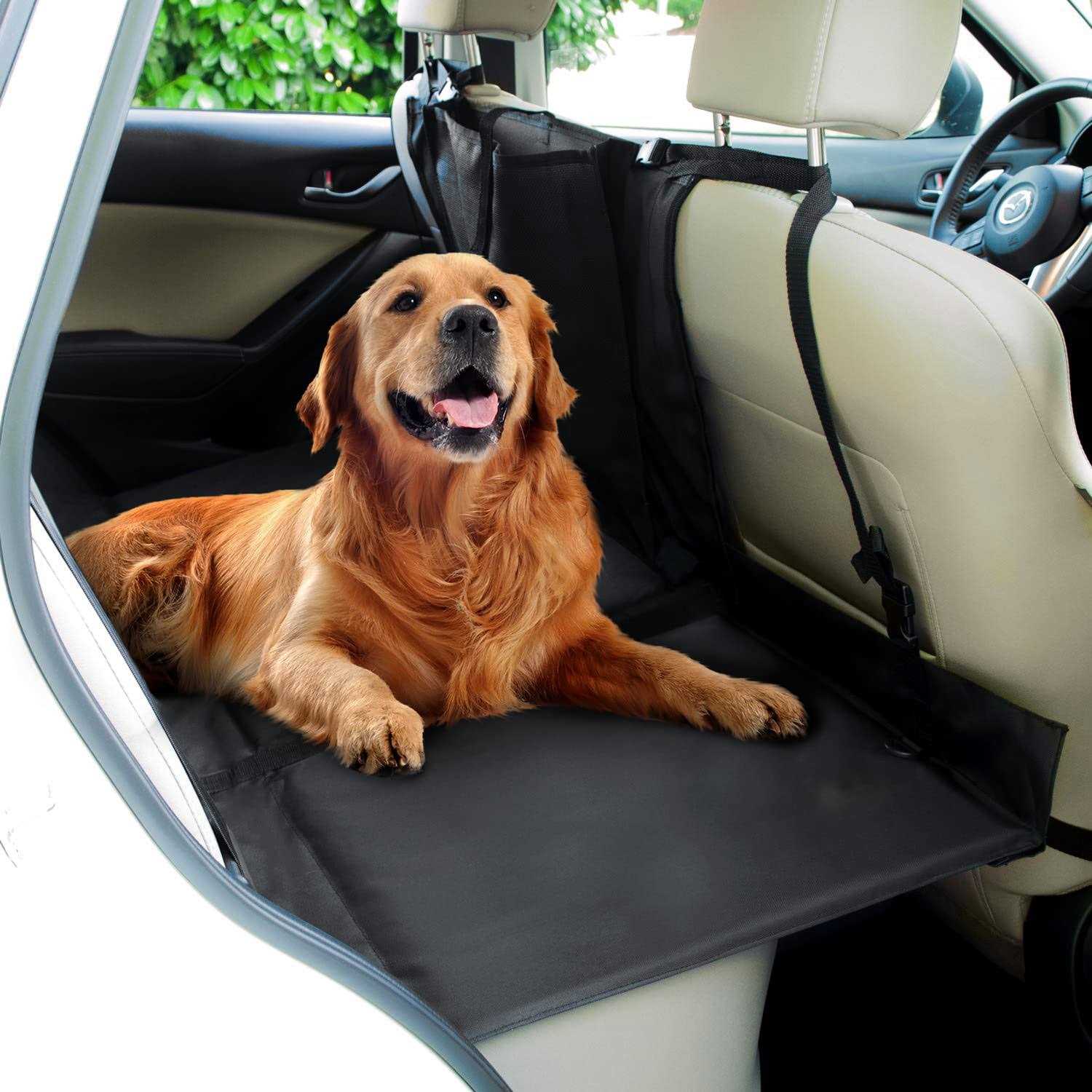Frontpet Backseat Bridge Car Extender Seat Pet Bridge Platform For Dogs, Water Resistant Car Barrier, Universal Fit, Trucks, SUVs, and Full Sized - Healthber