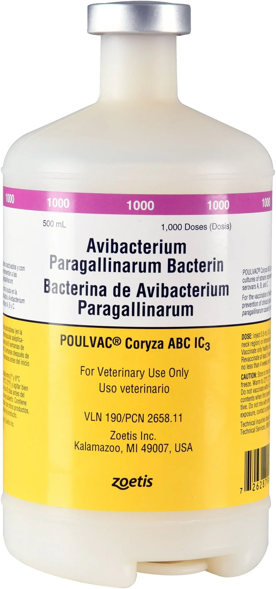 POULVAC Coryza ABC IC3 (Haemophilus Paragallinarum Bacterin), 500 mL - Healthber