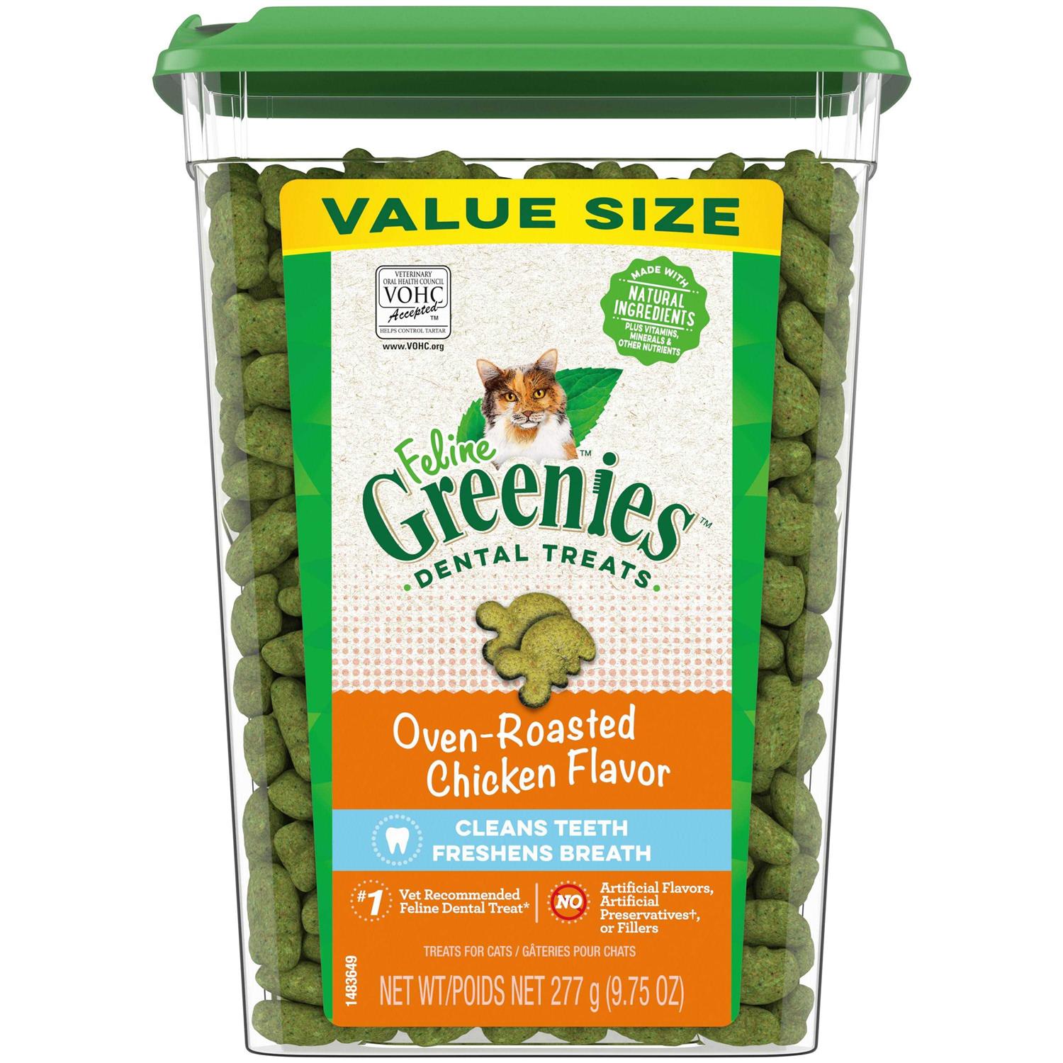 FELINE GREENIES Dental Cat Treats Flavor - Healthber
