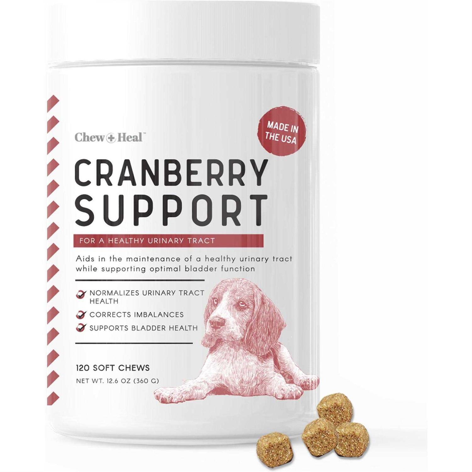 Chew + Heal UTI Treatment Cranberry Chews for Dogs - Healthber