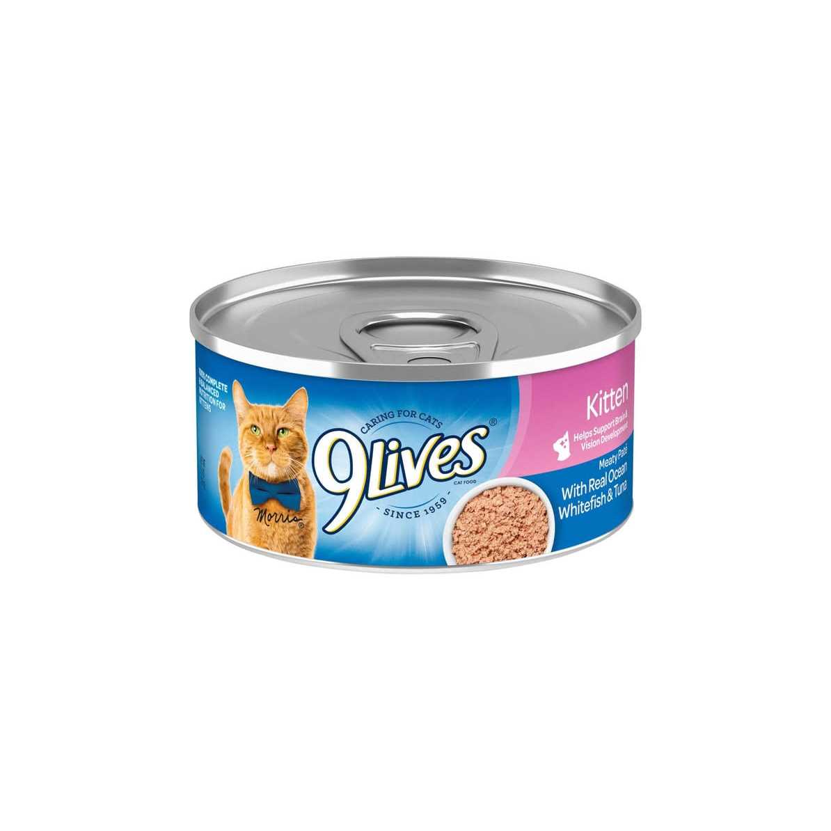 9Lives Wet Kitten Food Meaty Pat With Real Ocean Whitefish & Tuna - Healthber