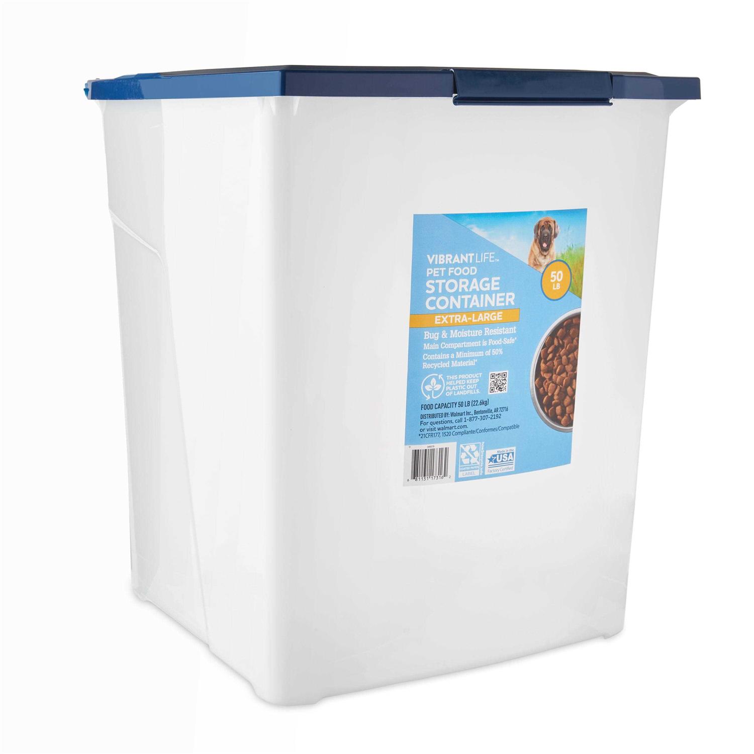 Vibrant Life Plastic Pet Food Storage Container with Locking Lid - Healthber
