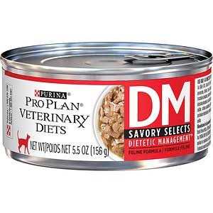 Purina Pro Plan Veterinary Diets DM Dietetic Management Savory Selects Canned Cat Food - Healthber