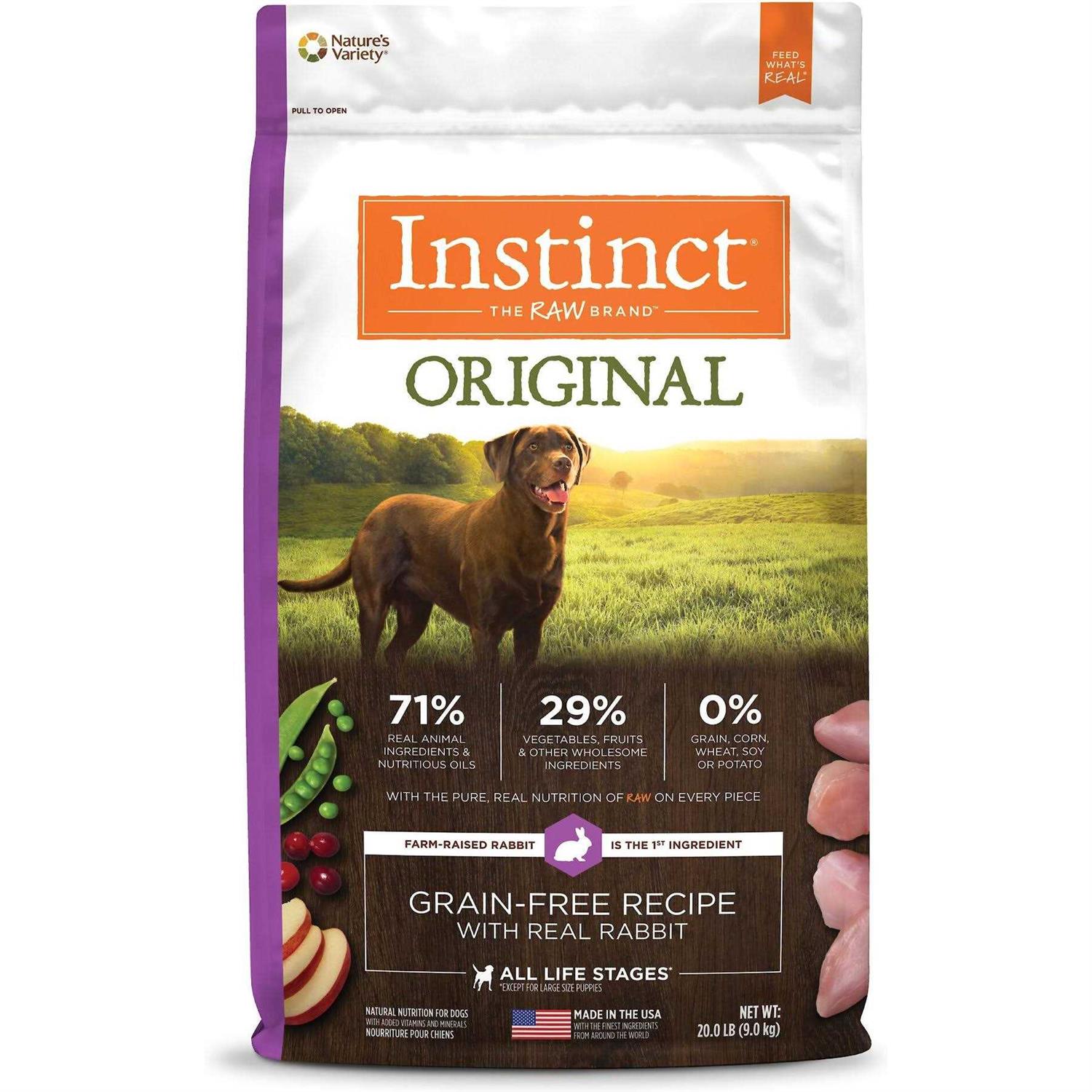 Instinct Original Grain Free Recipe with Real Rabbit Dry Dog Food - Healthber
