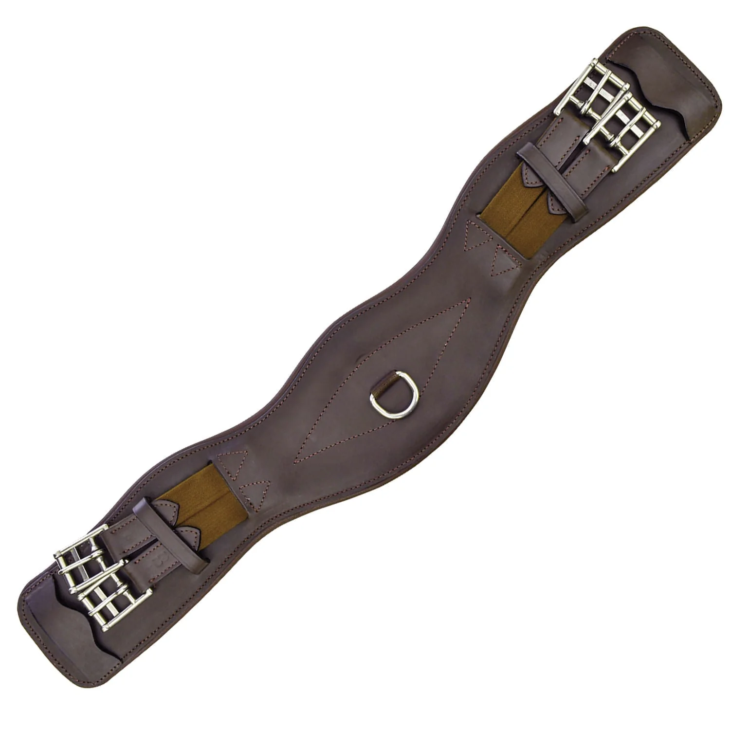 Uniquely English Contoured Monoflap Girth, Havana - Healthber