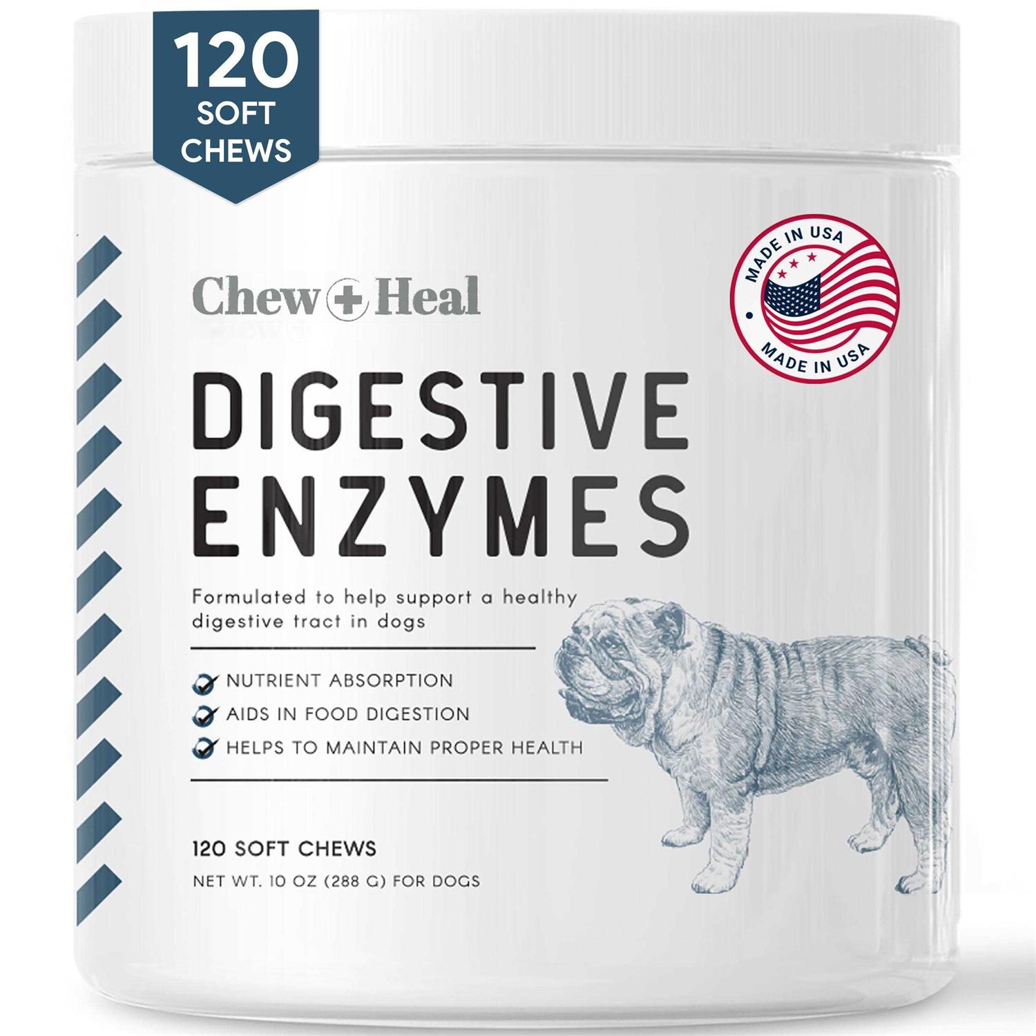 Chew + Heal Digestive Enzymes & Probiotics Supplement for Dogs - Healthber