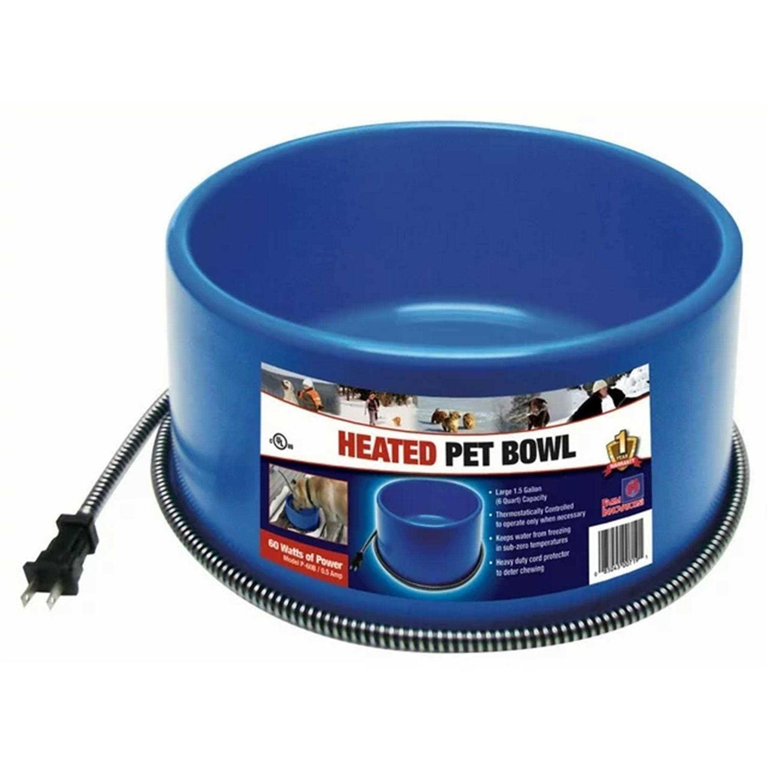 Farm Innovators 6 Qt. Round Heated Plastic Pet Bowl - Healthber