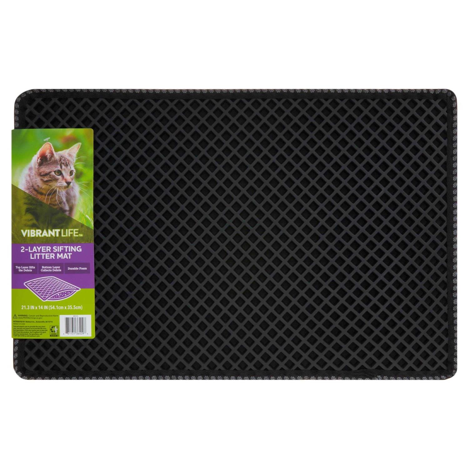 Vibrant Life 2-Layer Sifting Cat Litter Mat - Healthber