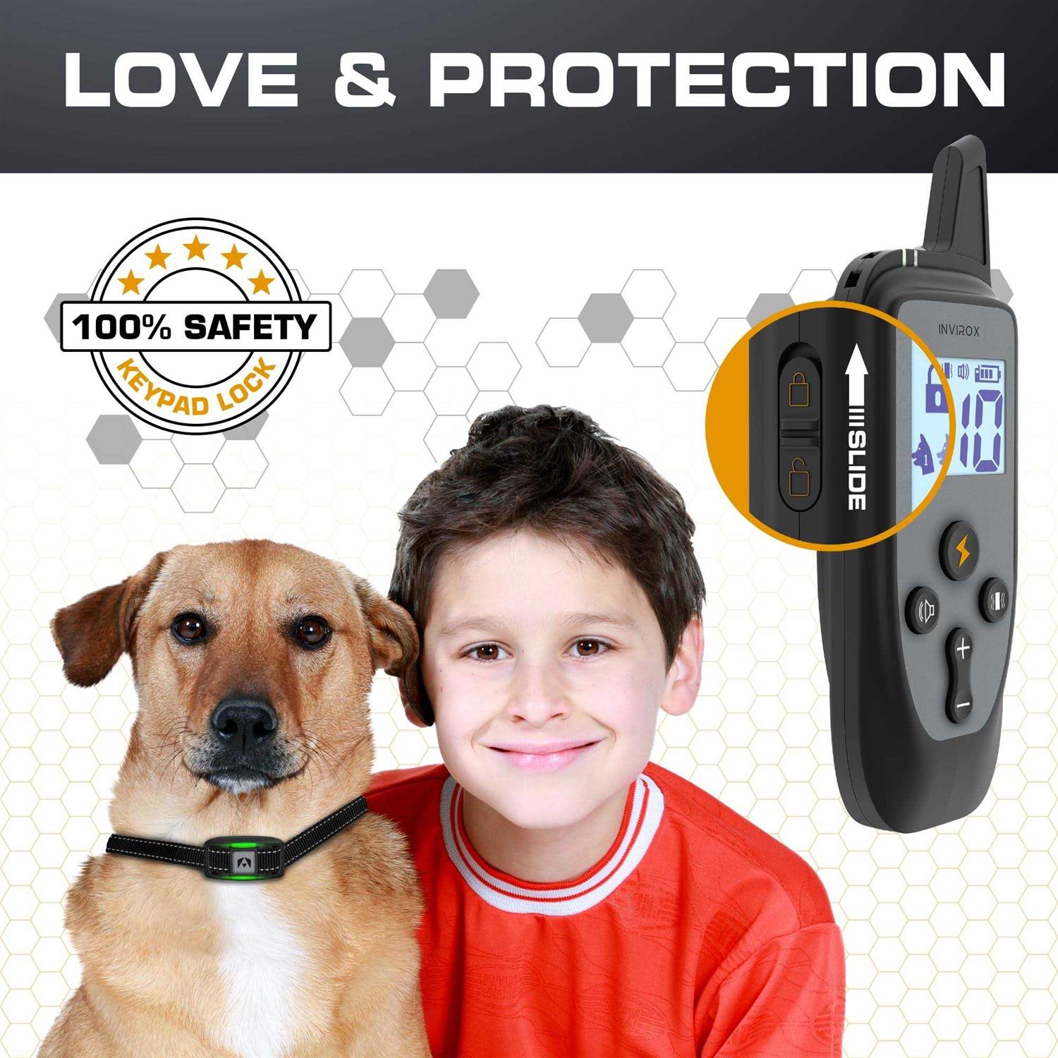 INVIROX Dog Shock Collar for Large Dogs 123 Levels Dog Training Collar - Healthber