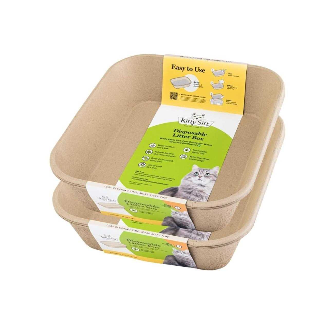 Kitty Sift Eco-Friendly Disposable Litter Box - Healthber