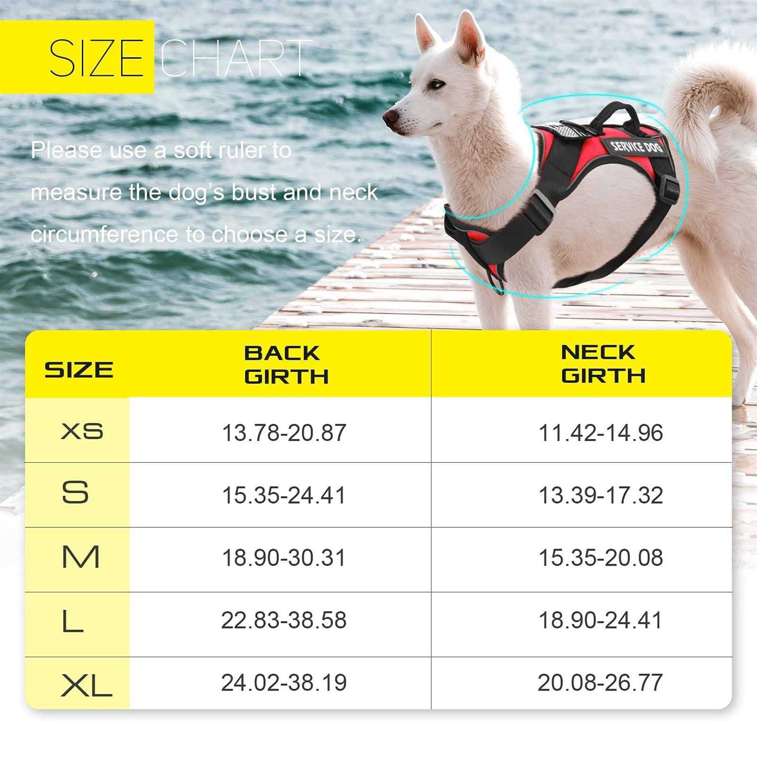 Demigreat Service Dog Harness Reflective Dog Vest Harness with 5 PCS Patches - Healthber