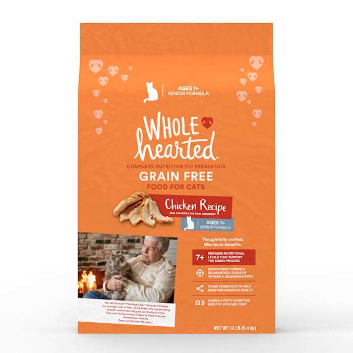 WholeHearted Grain Free Senior Chicken Recipe Dry Cat Food - Healthber