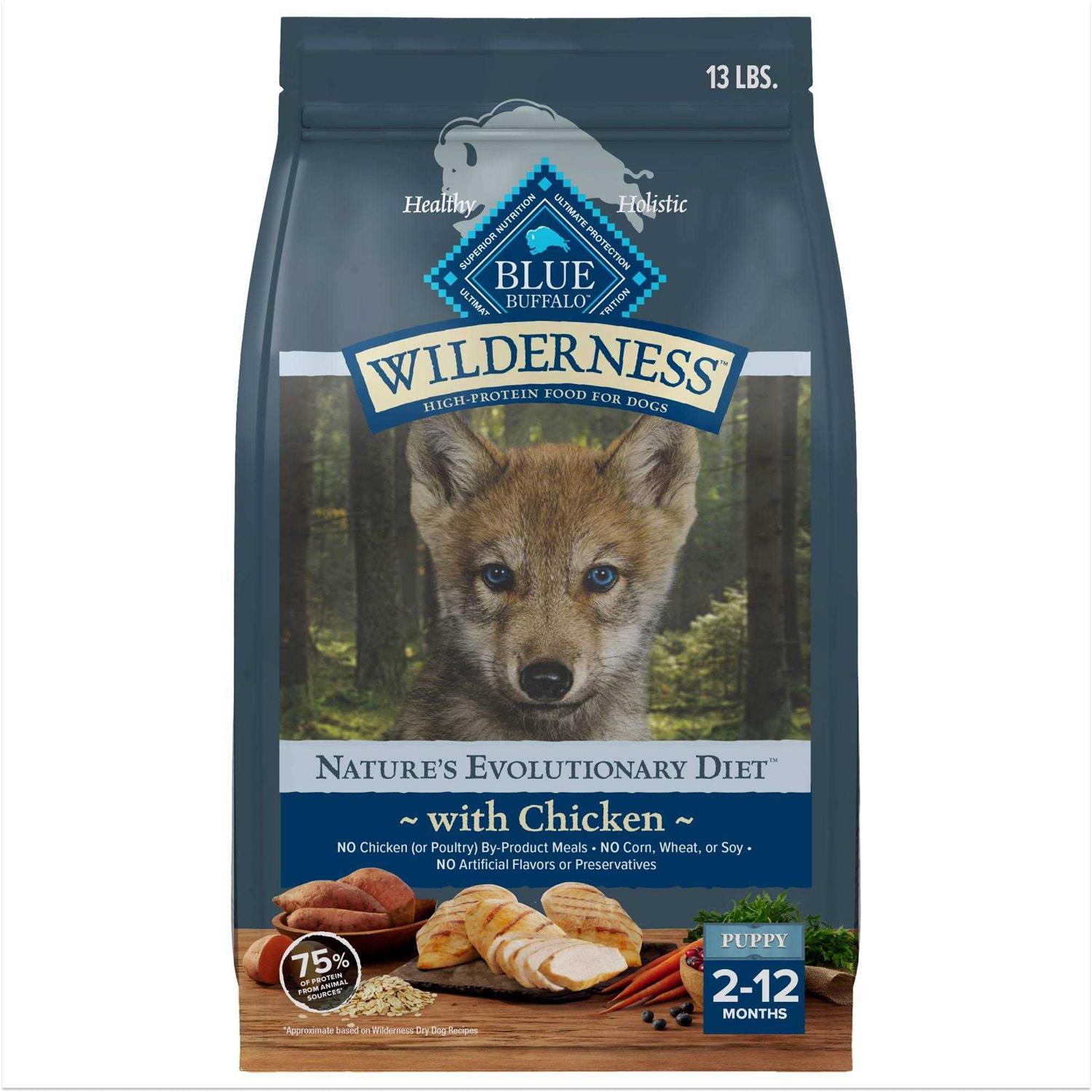 Blue Buffalo Wilderness High Protein Natural Puppy Dry Dog Food Chicken - Healthber