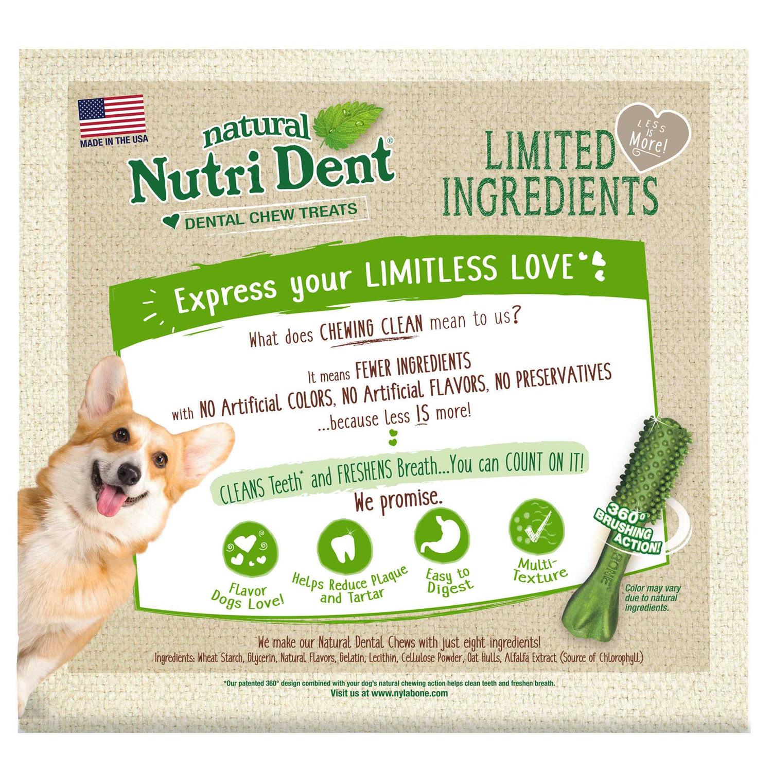 Nylabone Natural Nutri Dent Fresh Breath Dental Chews - Healthber