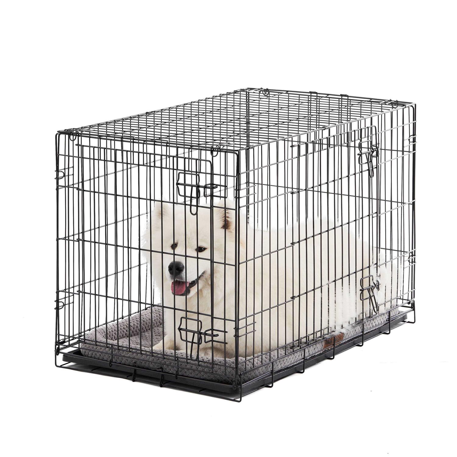 Vibrant Life Double Door Folding Wire Dog Crate with Divider - Healthber