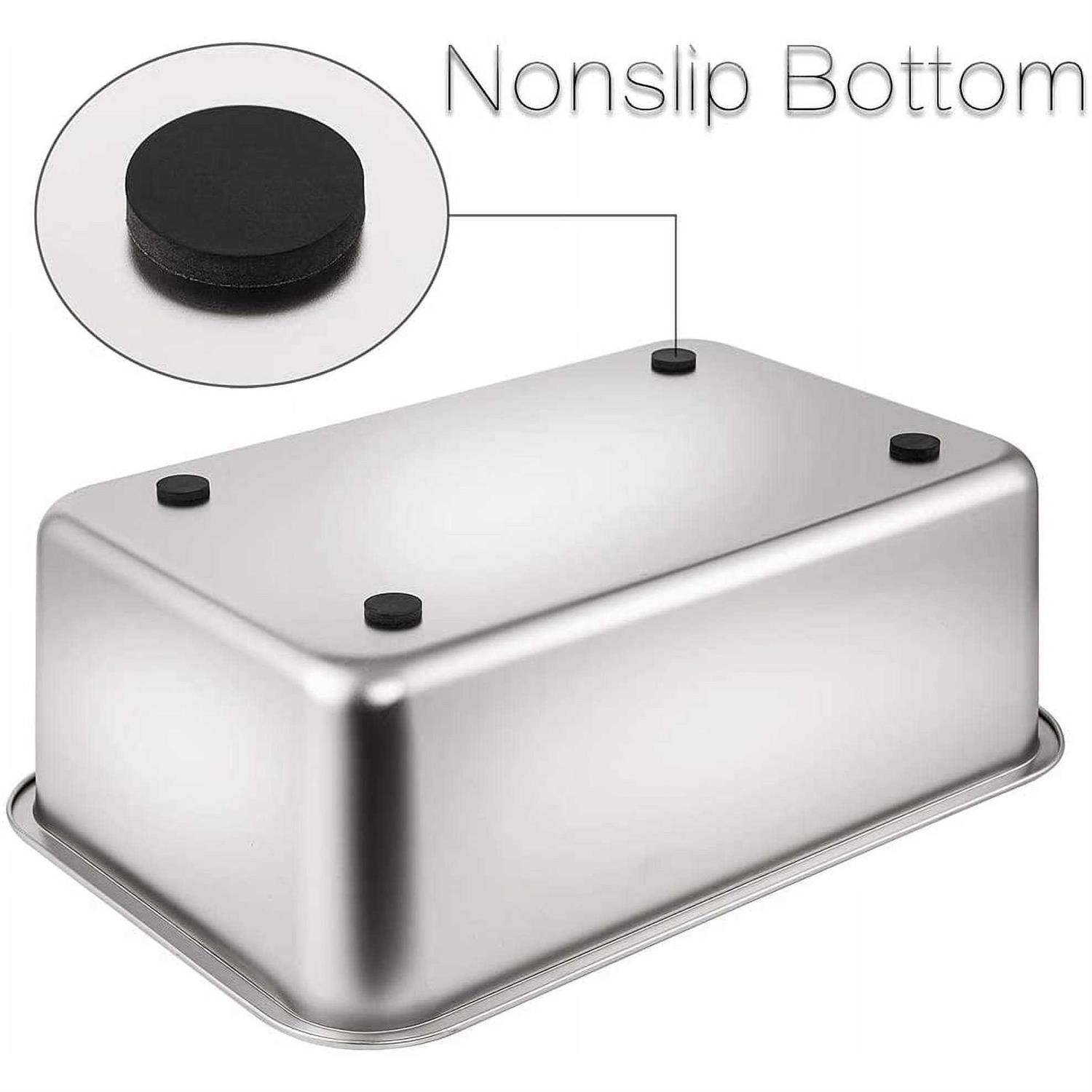 Yangbaga Stainless Steel Litter Box for Cat and Rabbit, Large Size with 8in High Sides and Non Slip Rubber Feet. Odor Control - Healthber