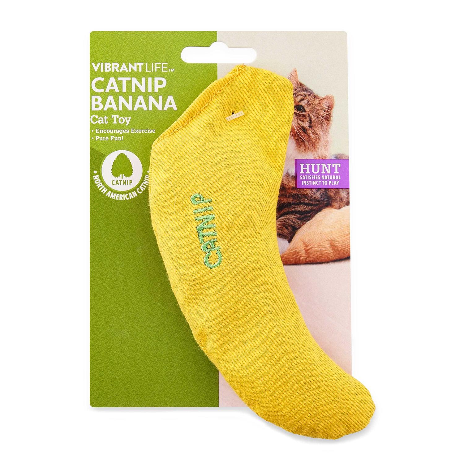 Vibrant Life Catnip Filled Banana Shaped Cat Toy for Cats & Kittens - Healthber