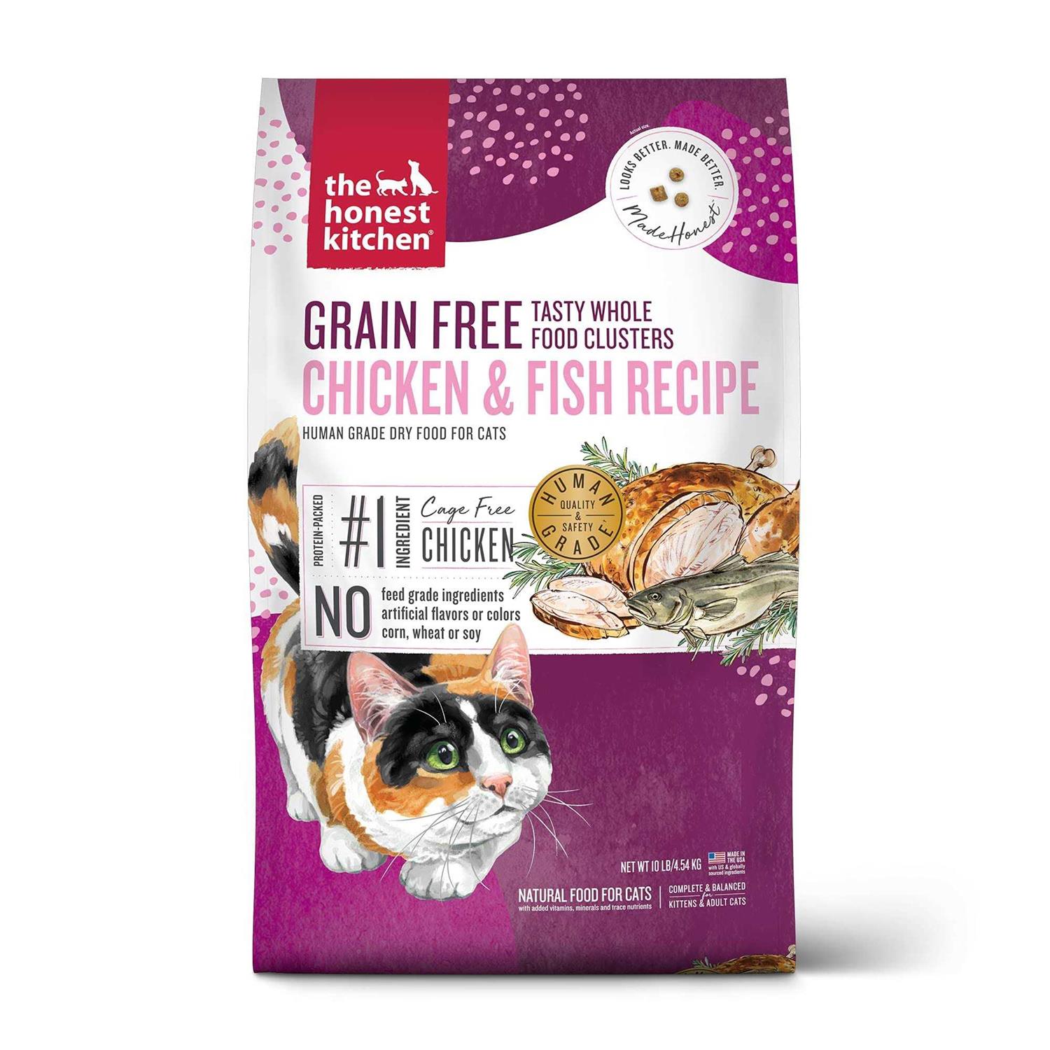 The Honest Kitchen Grain-Free Chicken Fish Whole Food Clusters Dry Cat Food - Healthber