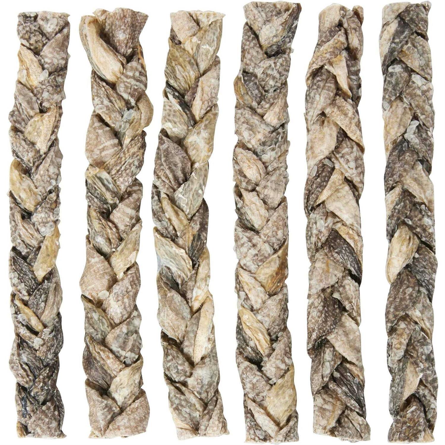 Bones & Chews 8 Braided Braided Cod Skin Dog Treats - Healthber