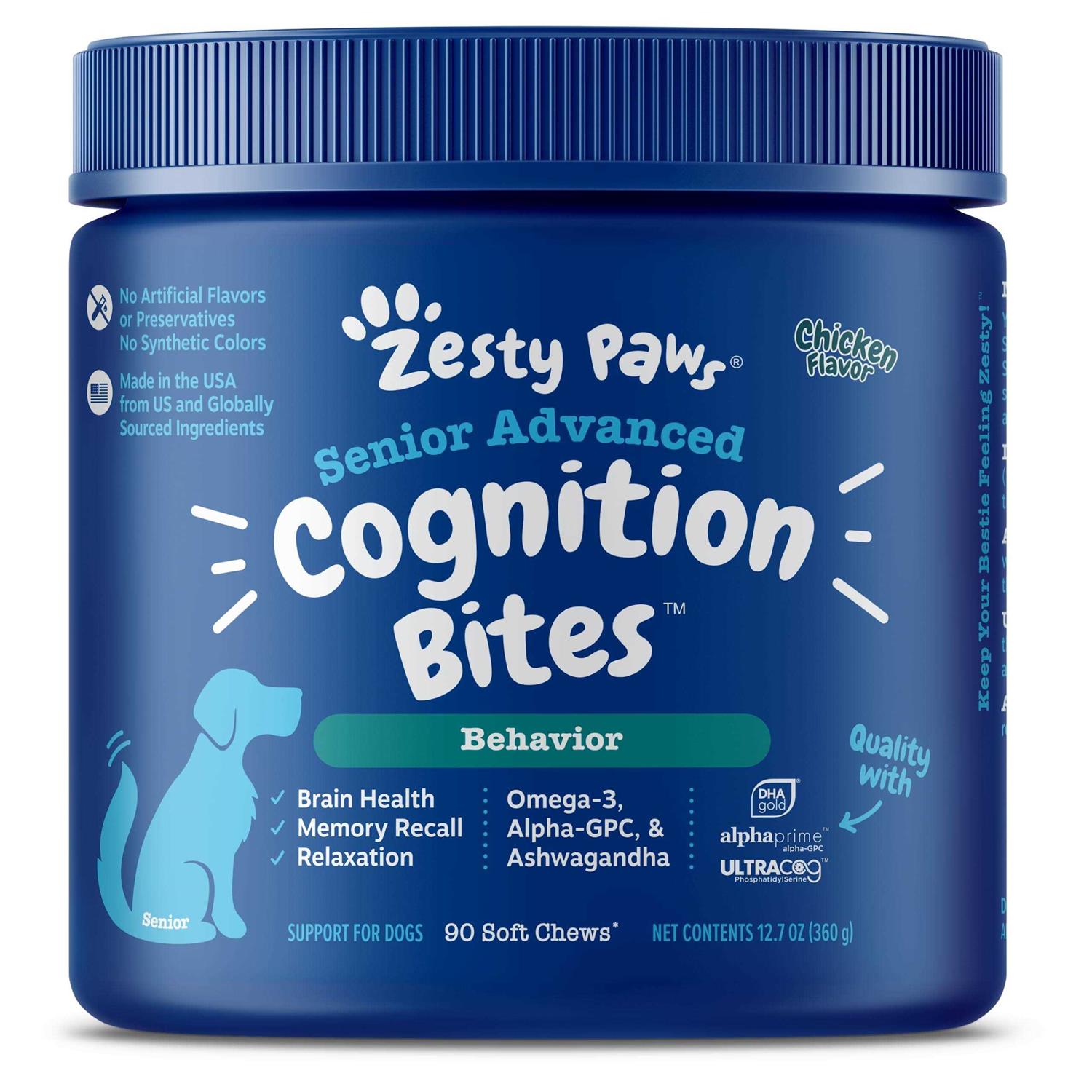 Zesty Paws Senior Advanced Cognition Bites - Healthber